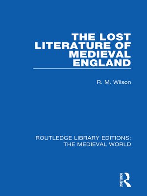 cover image of The Lost Literature of Medieval England